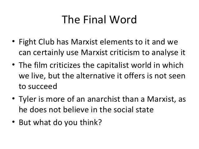 fight club marxism essays